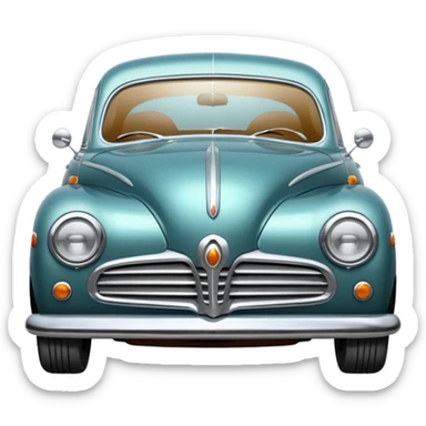 Illustrate a classic vintage car with chrome details & round headlights. sticker