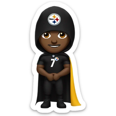 Pittsburgh Steelers player in uniform with black cape. sticker