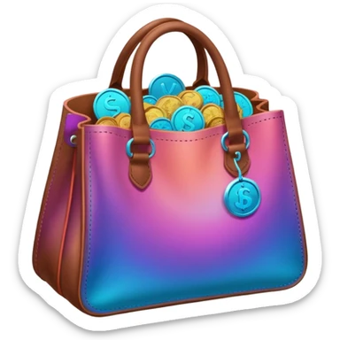 coins inside brown leather bag

Change coins color in in gradient of turquoise, blue, pink, purple, and coral sticker