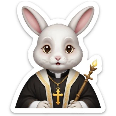 Priest Exorcist rabbit  sticker