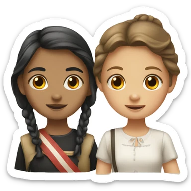 german girl and filipino girl sticker