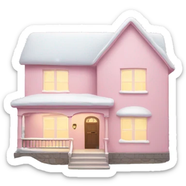 Light pink house with snow sticker