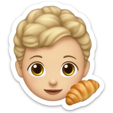 Bébé fille mange croissant sticker