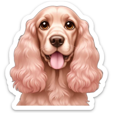Light soft pink cocker spaniel with brown eyes  sticker