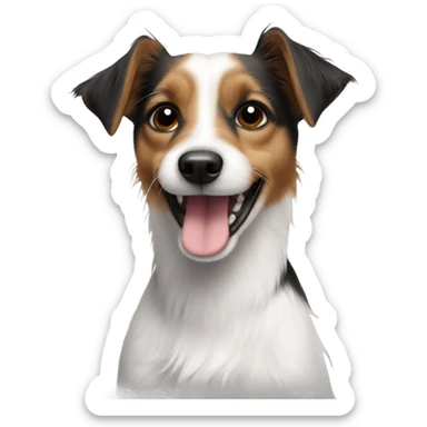 Cute long haired jack russel  sticker