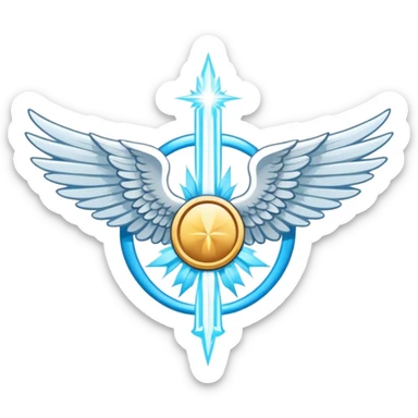 wings emblem holy saint light blue sticker