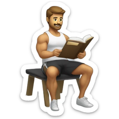 gymbro escribiendo a una libreta sticker