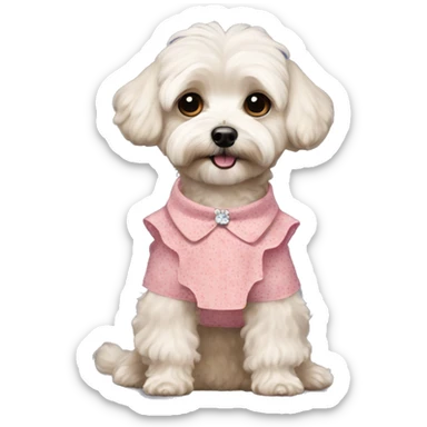Maltipoo dog wearing dress sticker
