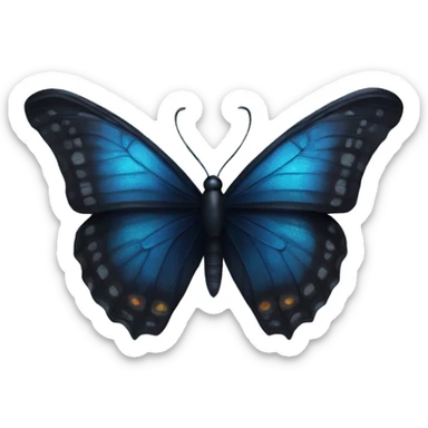 Black butterfly with blue shimmer on the wings   sticker