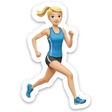 give me a tall, blonde female runner sticker