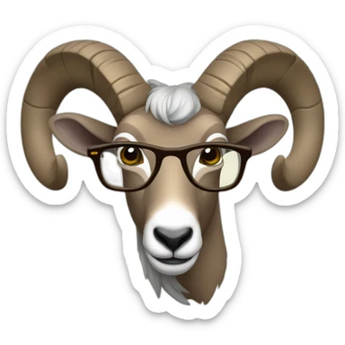 Bighorn with eyeglasses sticker
