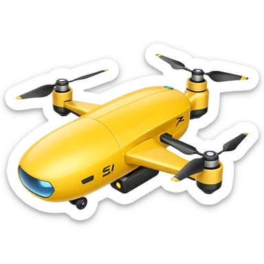 Yellow Drone – battery pack, Courier Drones. sticker