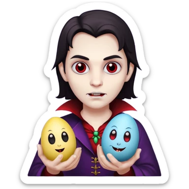 vampire with easter eggs sticker