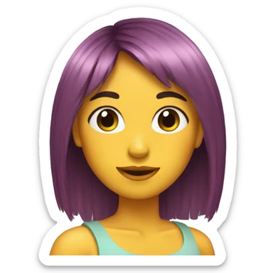 chica con flequillo sticker