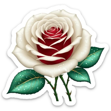 Glitter White Roses sticker