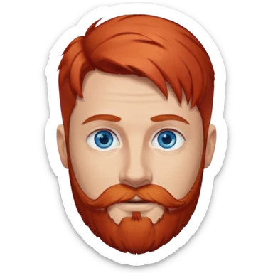 Dave Farrell with blue eyes, red hair and beard sticker