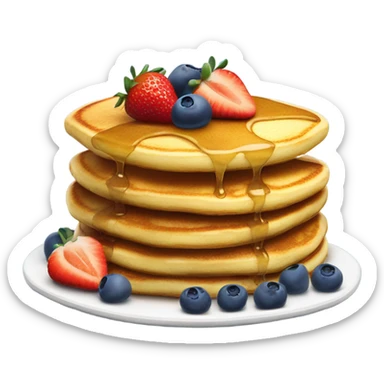 pancake with strawberries and blueberries sticker
