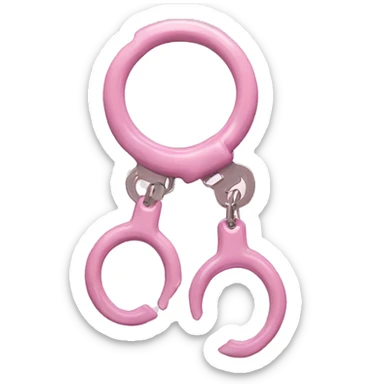 pastel pink handcuffs fuzzy sticker