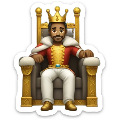 King sitting on a throne sticker