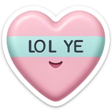 candy heart lol bye sticker