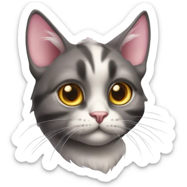 unrealistic cat with eye ptach sticker