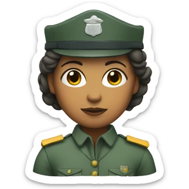 Woman with her hair pulled up dressed as a civil guard sticker