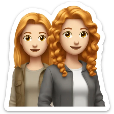 3 girls ginger brunette blonde sticker