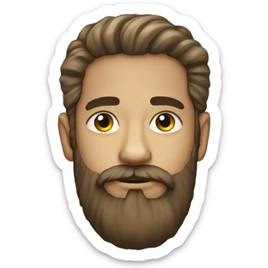 bearded boy portrait meme in classic emoji style sticker