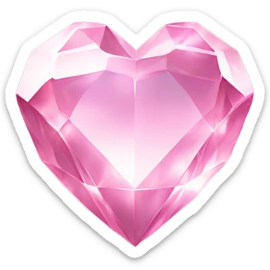 crystal pink heart  sticker