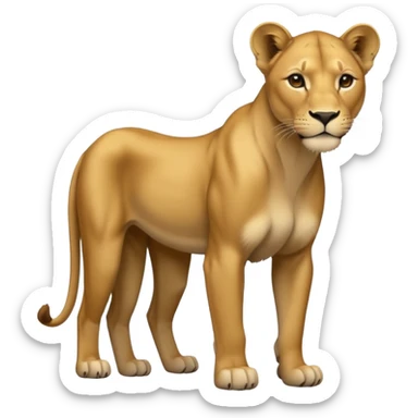 a lioness's silhouette with four legs sticker