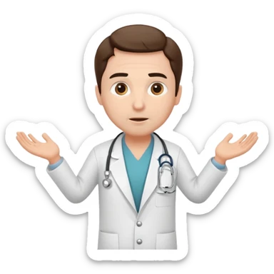 The doctor shrugging his shoulders sticker