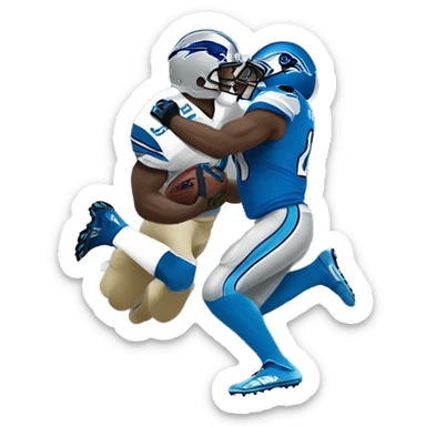 Detroit lions beating a seahawk  sticker