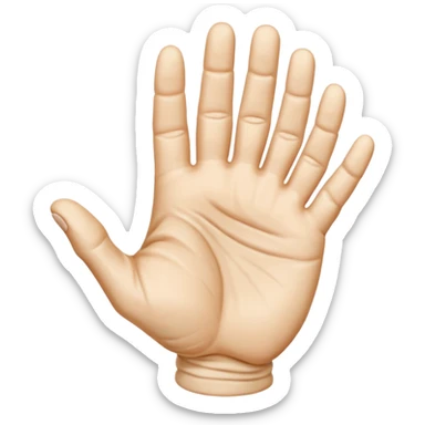 Crea un emoji que sea este ✋️ pero de cabeza, osea invertido, dale una vuelta de 90 grados  sticker