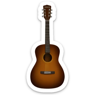 Brown Acoustic Guitar sticker