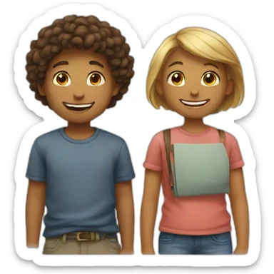 Boy and girl loves each other chatting sticker