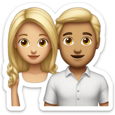 Couple blond et brune sticker