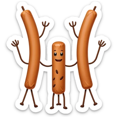 Beef stick with arms and legs  sticker