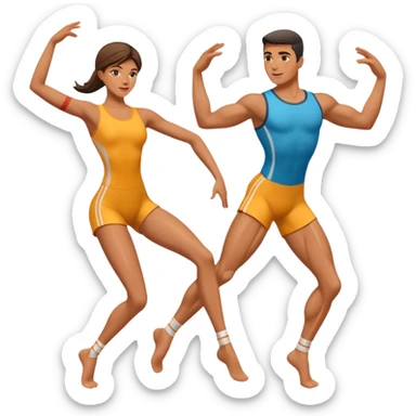 two dancing legs with motion lines sticker