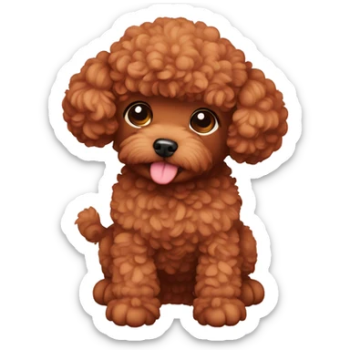 Small red brow poodle toy face palm sticker