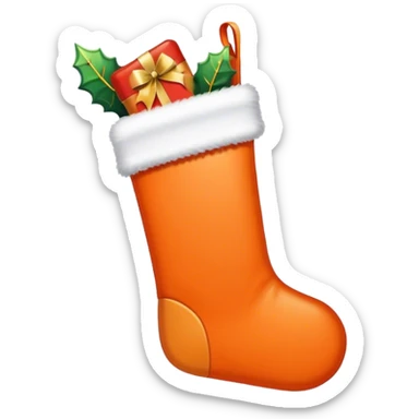 Orange Christmas stocking  sticker