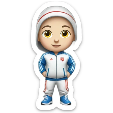 slavic midget stands in a track suit sticker