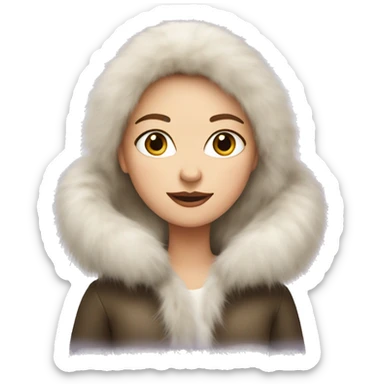 White girl in a fur-coat  sticker