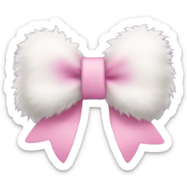 Fluffy bow sticker