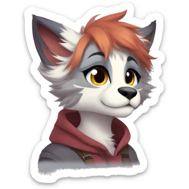 Shy edgy anthro furry by Falvie, LiLaiRa, griffsnuff, AngieWolf sticker