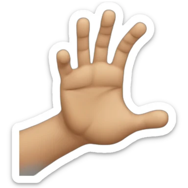 hand pushing something down sticker