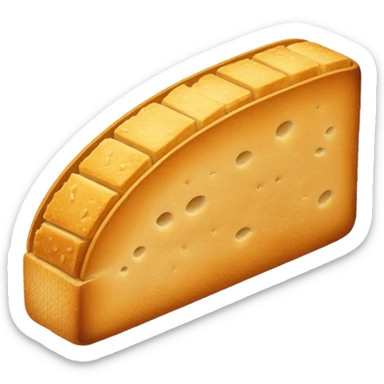 elongated semicircular crouton without a face sticker