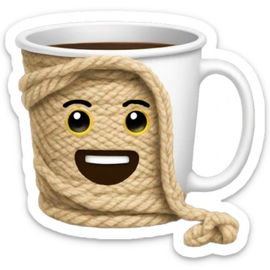 Yarn coffee cup sticker