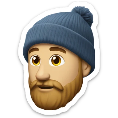 Man walking on concrete with light brown beard and beanie  sticker