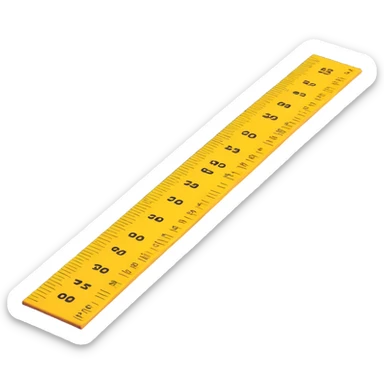 measuring ruler in cartoon style with bright colors, perspective composition, high saturation sticker