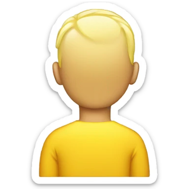 Back of a yellow mans head with short yellow hair sticker